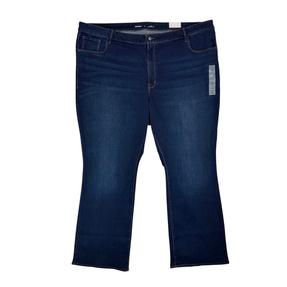 NWT Old Navy Kicker Bootcut Jeans Plus Size 30 Mid Rise Dark Wash Stretch Denim